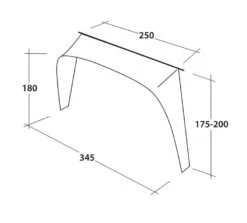 Outwell Lounge Vehicle Connector L -Camping Specialty Shop 111356 lounge vehicle connector l drawing perspective2