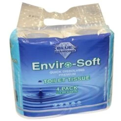 Blue Diamond Enviro-Soft Premium Toilet Tissue 4 Pack 5 Blue Diamond Enviro-Soft Premium Toilet Tissue 4 Pack -Camping Specialty Shop bd205 1