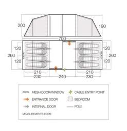 Vango Castlewood 800XL Tent Package -Camping Specialty Shop floorplan castlewood 800xl
