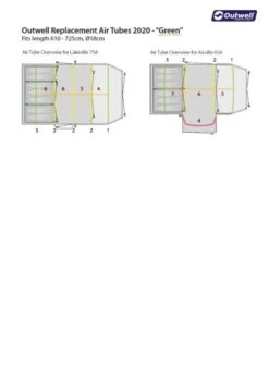 Outwell Air Repair Tube Green 610cm - 725cm -Camping Specialty Shop outwell tube kit green